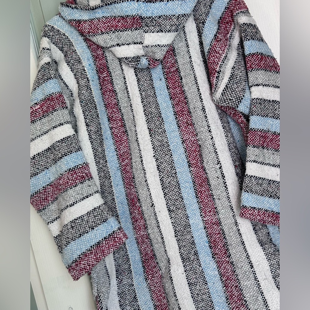 JFR Textiles XL Mexican Baja Poncho Hoodie Unisex never wore See photos for meas